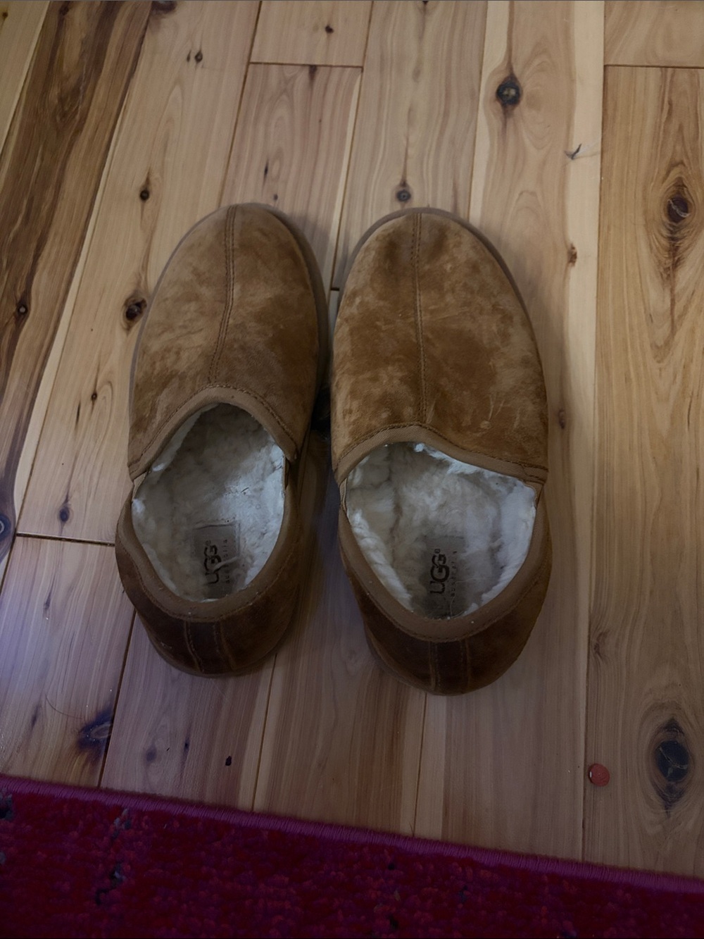 UGG Men's Suede Slip-On Loafers in Chestnut Brown